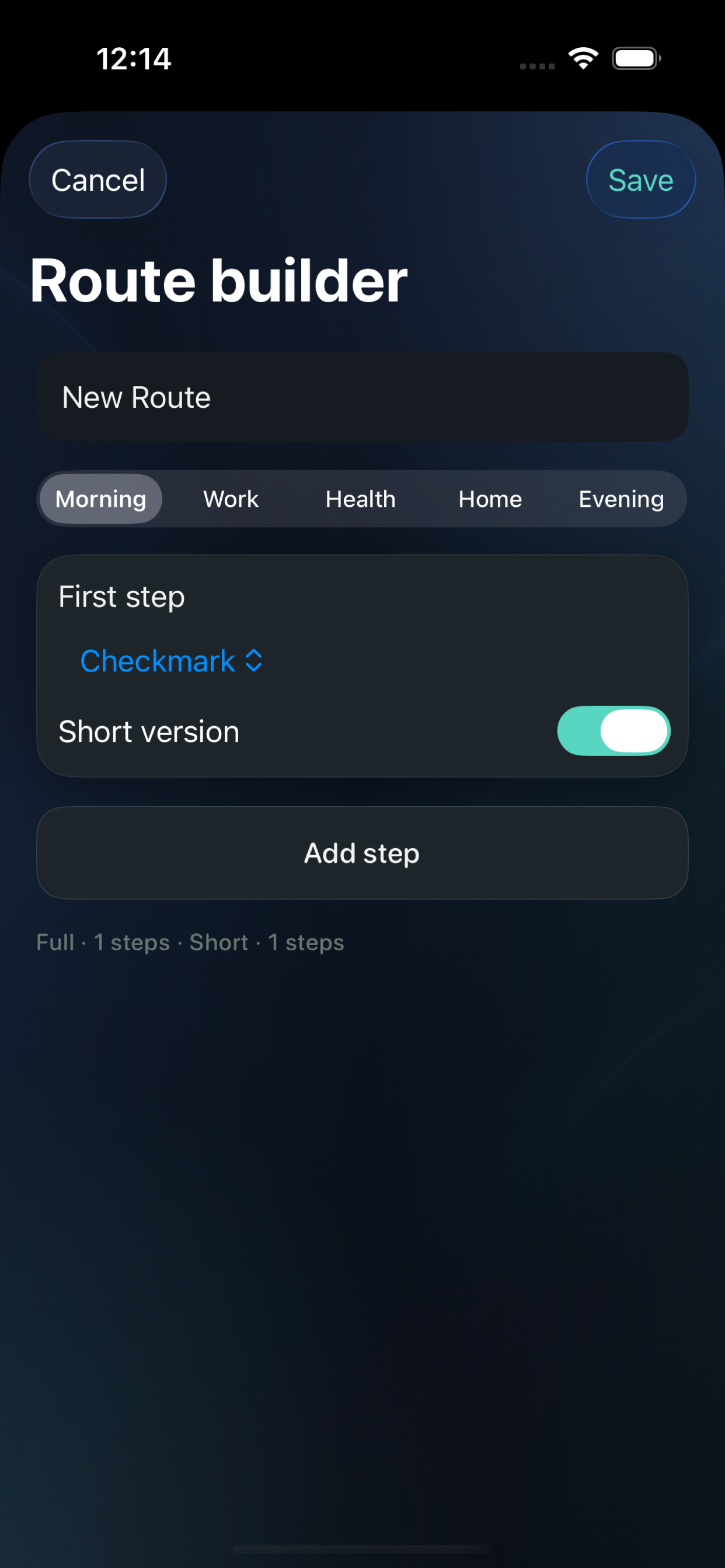 Route builder with steps